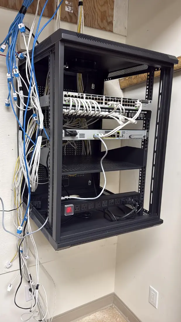 Rack installation in progress